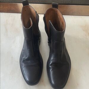 Coach Men's Black Leather Chelsea Boots with Side Zip